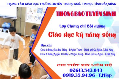 Thông báo tuyển sinh lớp Bồi dưỡng Kỹ năng sống – Giá trị sống