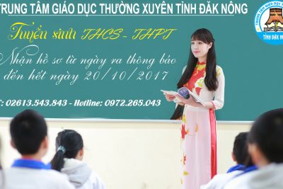 THÔNG BÁO TUYỂN SINH CÁC LỚP GDTX CẤP THCS VÀ THPT NĂM HỌC 2017-2018