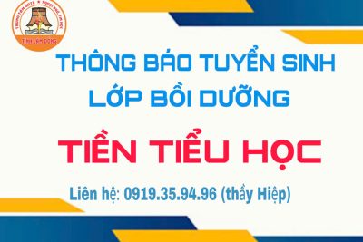 Thông báo tuyển sinh Lớp bồi  dưỡng Tiền tiểu học Thông báo tuyển sinh Lớp bồi  dưỡng Tiền tiểu học