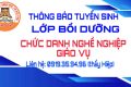 THÔNG BÁO TUYỂN SINH CHỨC DANH NGHỀ NGHIỆP VIÊN CHỨC GIÁO VỤ