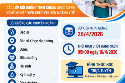 Thông báo tuyển sinh các lớp bồi dưỡng theo chuẩn chức danh nghề nghiệp chuyên ngành Y Tế