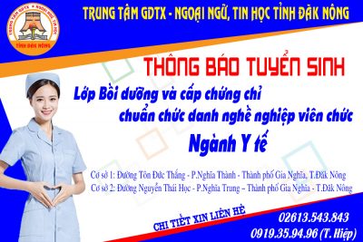 THÔNG BÁO TUYỂN SINH CÁC CHƯƠNG TRÌNH BỒI DƯỠNG VÀ CẤP CHỨNG CHỈ THEO CHUẨN CHỨC DANH NGHỀ NGHIỆP VIÊN CHỨC NGÀNH Y TẾ