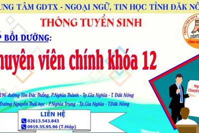 THÔNG BÁO TUYỂN SINH LỚP BỒI DƯỠNG KIẾN THỨC QUẢN LÝ NHÀ NƯỚC NGẠCH CHUYÊN VIÊN CHÍNH KHÓA 12