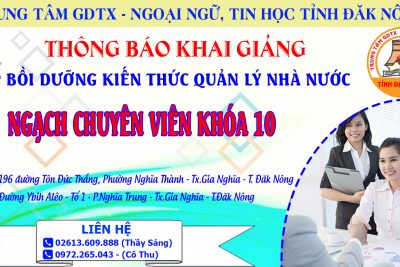 THÔNG BÁO TUYỂN SINH LỚP BỒI DƯỠNG KIẾN THỨC NHÀ NƯỚC NGẠCH CHUYÊN VIÊN KHÓA 10