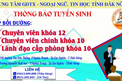Thông báo tuyển sinh Lớp Bồi dưỡng Chuyên viên khóa 12, Chuyên viên chính khóa 10, Lãnh đạo cấp phòng khóa 10