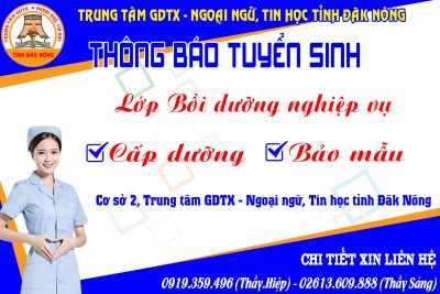 THÔNG BÁO TUYỂN SINH NGHIỆP VỤ CẤP DƯƠNG VÀ NGHIỆP VỤ BẢO MẪU