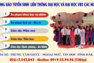 THÔNG BÁO TUYỂN SINH LIÊN THÔNG ĐẠI HỌC VÀ ĐẠI HỌC VB2