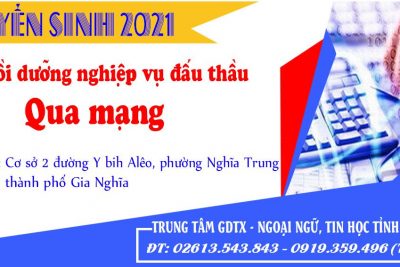 THÔNG BÁO KHAI GIẢNG LỚP BỒI DƯỠNG ĐẤU THẦU QUA MẠNG