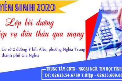 THÔNG BÁO TUYỂN SINH LỚP BỒI DƯỠNG NGHIỆP VỤ ĐẤU THẦU QUA MẠNG