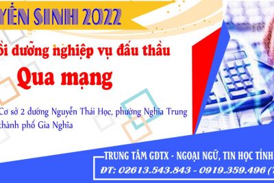 THÔNG BÁO TUYỂN SINH LỚP BỒI DƯỠNG NGHIỆP VỤ ĐẤU THẦU QUA MẠNG