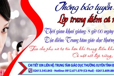 THÔNG BÁO TUYỂN SINH LỚP TRANG ĐIỂM CÁ NHÂN