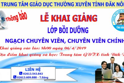 THÔNG BÁO KHAI GIẢNG LỚP BỒI DƯỠNG NGHIỆP VỤ CHUYÊN VIÊN VÀ CHUYÊN VIÊN CHÍNH
