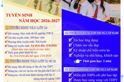 THÔNG BÁO TUYỂN SINH THPT NĂM HỌC 2026-2027