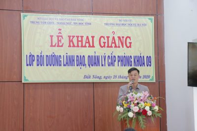LỄ KHAI GIẢNG LỚP BỒI DƯỠNG LÃNH ĐẠO, QUẢN LÝ CẤP PHÒNG KHÓA 09 NĂM 2020