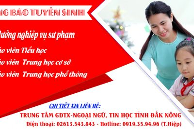 Thông báo tuyển sinh lớp Bồi dưỡng nghiệp vụ sư phạm cho người có bằng cử nhân chuyên ngành phù hợp có nguyện vọng trở thành giáo viên Tiêu học, THCS và THPT