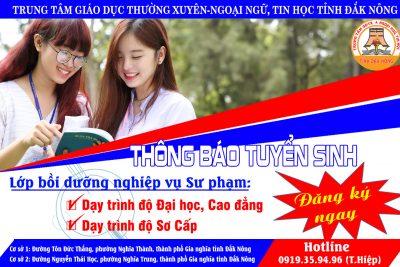 THÔNG BÁO TUYỂN SINH LỚP BỒI DƯỠNG NGHIỆP VỤ SƯ PHẠM DẠY TRÌNH ĐỘ ĐẠI HỌC, CAO ĐẲNG, SƠ CẤP