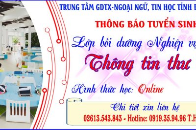 THÔNG BÁO TUYỂN SINH LỚP BỒI DƯỠNG NGHIỆP VỤ THÔNG TIN THƯ VIỆN