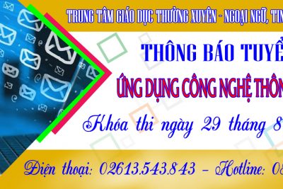 THÔNG BÁO TUYỂN SINH CHỨNG CHỈ ỨNG DỤNG CNTT CƠ BẢN THÁNG 8 NĂM 2021