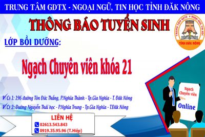 THÔNG BÁO TUYỂN SINH LỚP BỒI DƯỠNG KIẾN THỨC NHÀ NƯỚC NGẠCH CHUYÊN VIÊN KHÓA 21