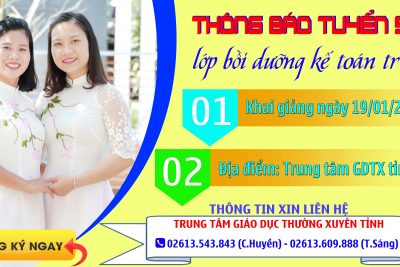 THÔNG BẢO TUYỂN SINH LỚP BỒI DƯỠNG KẾ TOÁN TRƯỞNG