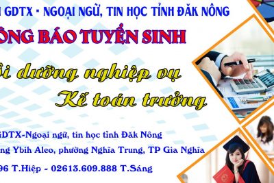 THÔNG BÁO TUYỂN SINH LỚP BỒI DƯỠNG NGHIỆP VỤ KẾ TOÁN TRƯỞNG