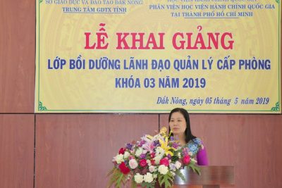 LỄ KHAI GIẢNG LỚP BỒI DƯỠNG LÃNH ĐẠO, QUẢN LÝ CẤP PHÒNG KHÓA 3