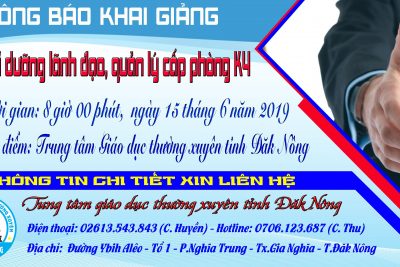 THÔNG BÁO TUYỂN SINH LỚP BỒI DƯỠNG LÃNH ĐẠO, QUẢN LÝ CẤP PHÒNG K4
