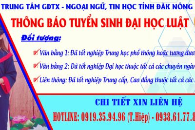 THÔNG BÁO TUYỂN SINH ĐẠI HỌC LUẬT