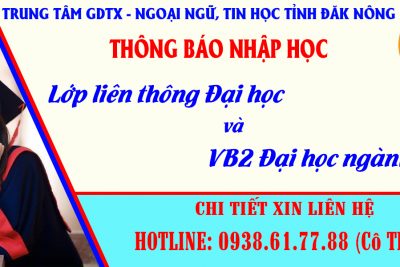 THÔNG BÁO NHẬP HỌC LỚP LIÊN THÔNG ĐẠI HỌC VB2 LUẬT