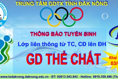 THÔNG BÁO TUYỂN SINH LIÊN THÔNG TỪ TC, CĐ LÊN ĐẠI HỌC NGÀNH GIÁO DỤC THỂ CHẤT