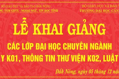 THÔNG BÁO KHAI GIẢNG CÁC LỚP ĐẠI HỌC CHUYÊN NGÀNH THÚ Y, LUẬT, THÔNG TIN THƯ VIỆN
