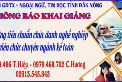 THÔNG BÁO KHAI GIẢNG LỚP BỒI DƯỠNG CHỨC DANH NGHỀ NGHIỆP KẾ TOÁN KHÓA 1 NĂM 2025